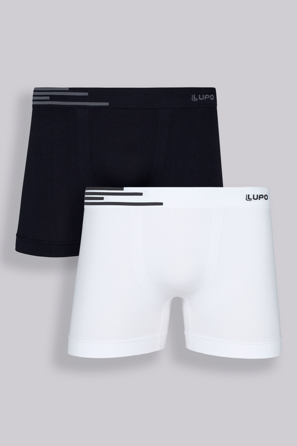 Kit com 2 Cuecas Adulto Boxer Microfibra Cós Uni Faixa Lupo