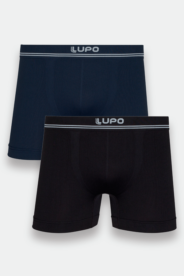 Kit com 2 Cuecas Adulto Boxer Microfibra Cós Uni Faixa Lupo