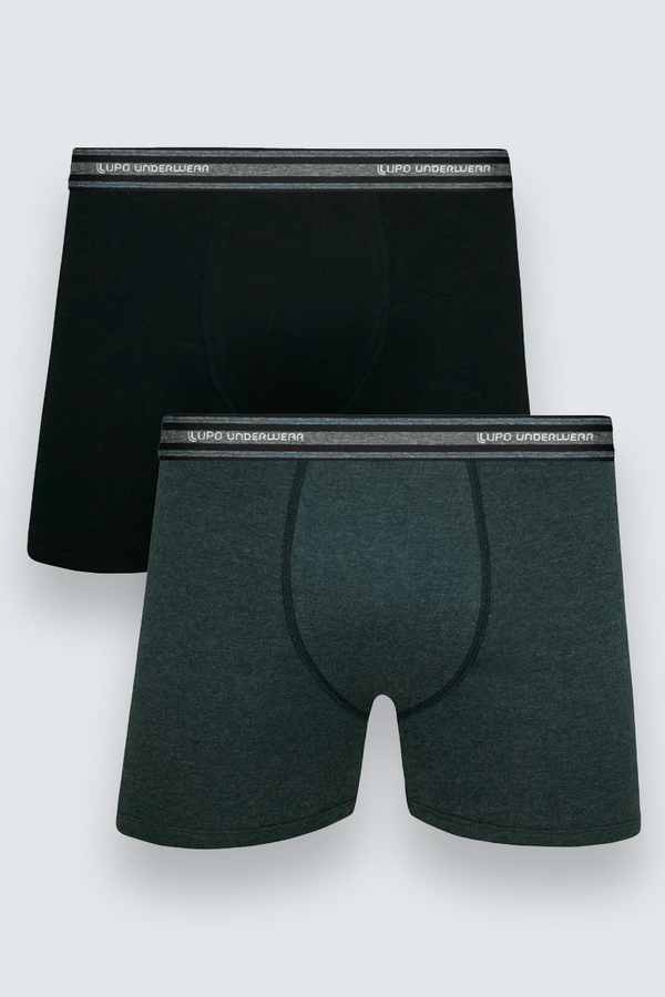 Kit com 2 Cuecas Adulto Boxer Algodão Elastano Double Lupo