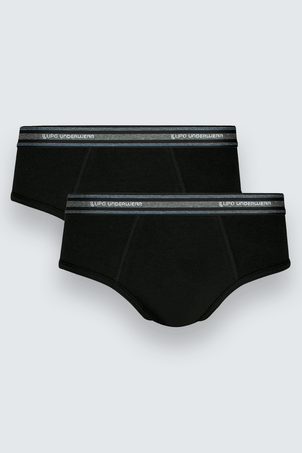 Kit com 2 Cuecas Adulto Slip Algodão Elastano Cós Mini Lupo